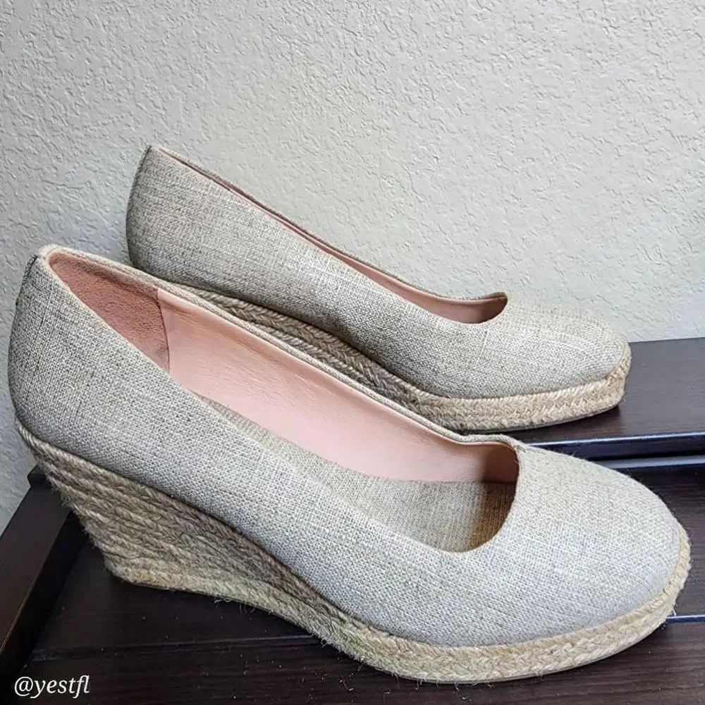 J. Crew Seville espadrille wedges in metallic canvas 8